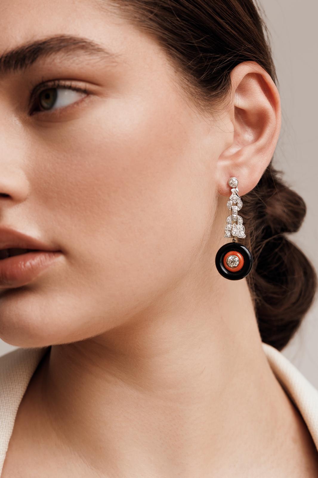 Art Deco Diamond Drop Earrings