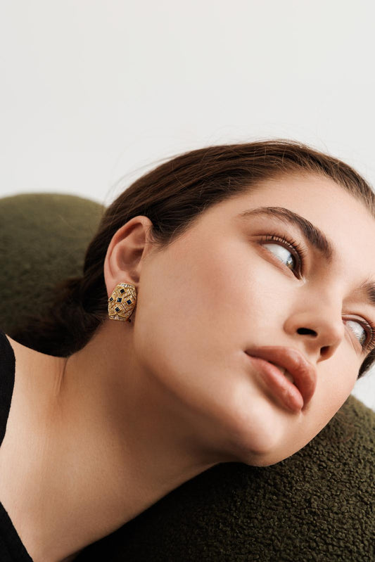 Mid Century Sapphire Earrings