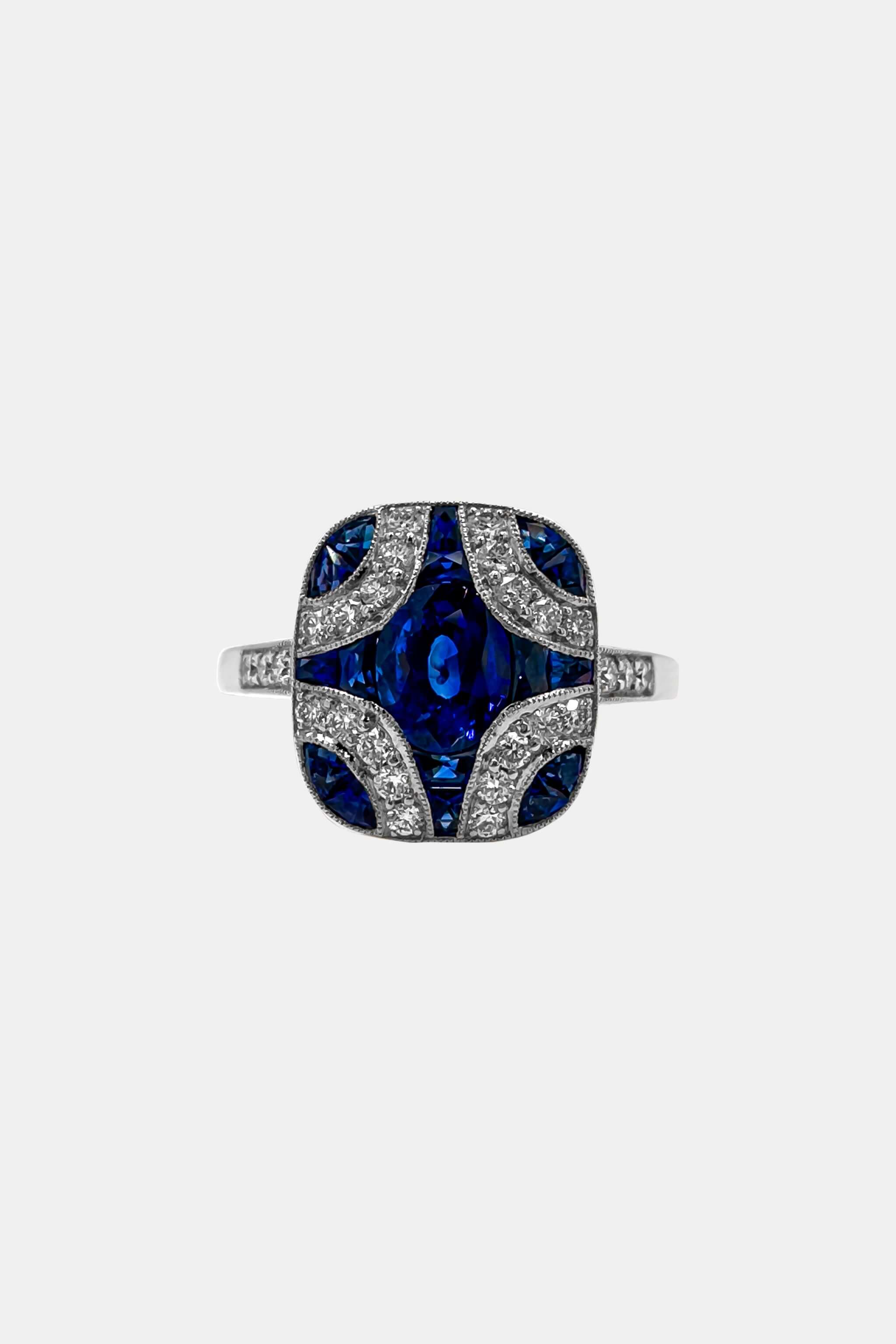 Sapphire Deco Ring