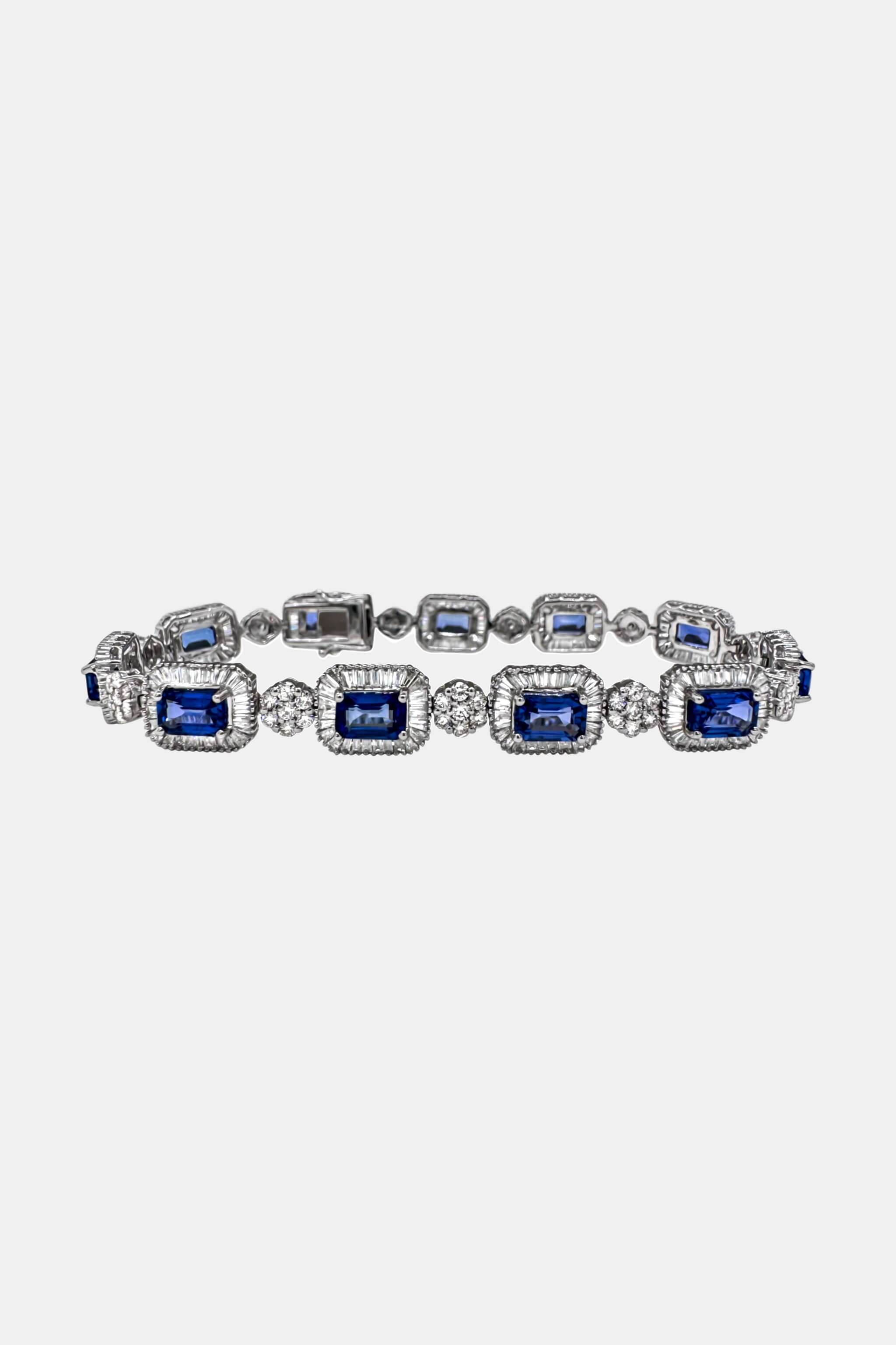 Sapphire Deco Tennis Bracelet