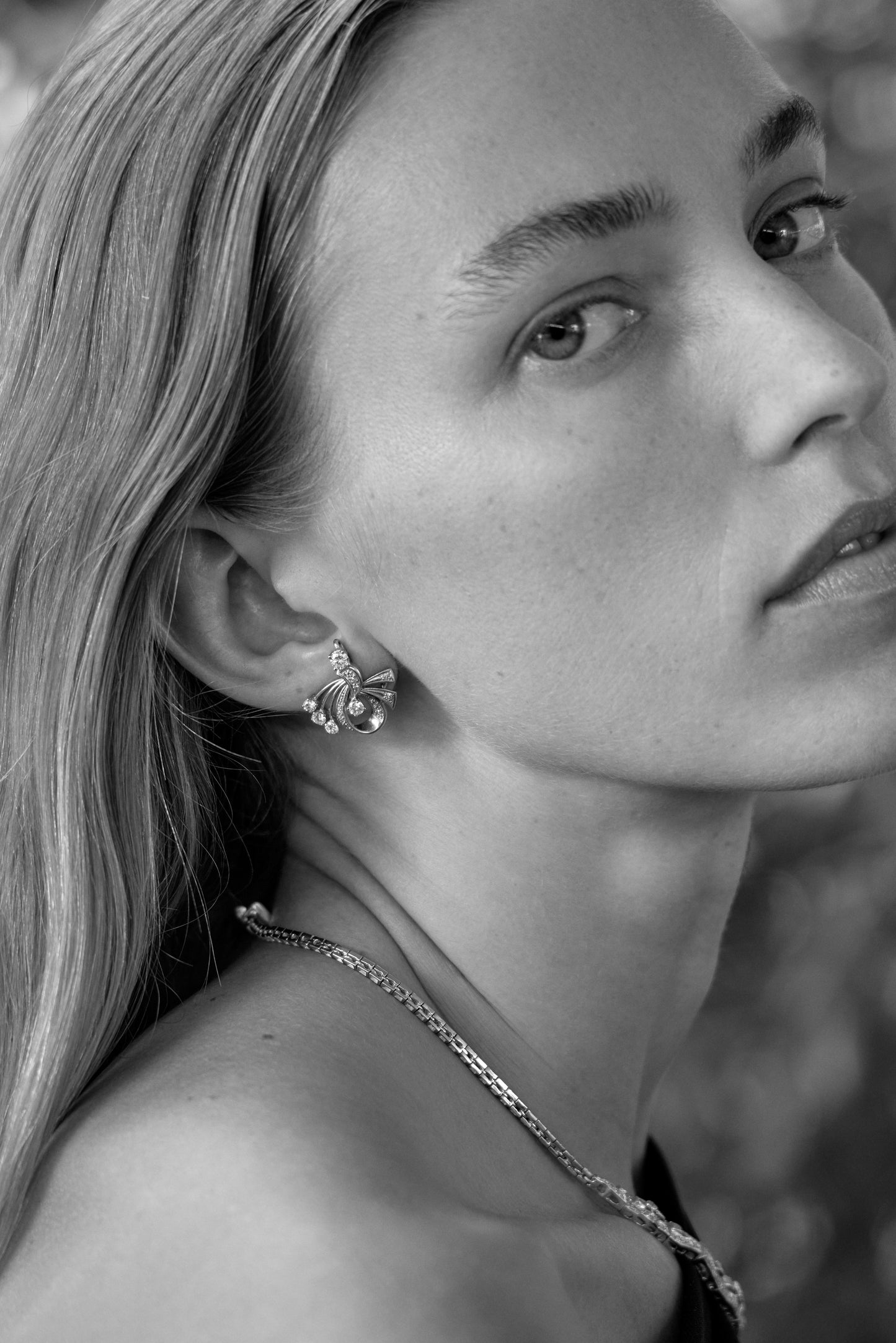 Mid-Century Diamond Drop Earrings