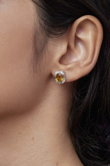 Sapphire Cushion Deco Studs