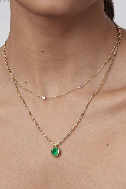Emerald Solitiare Necklace